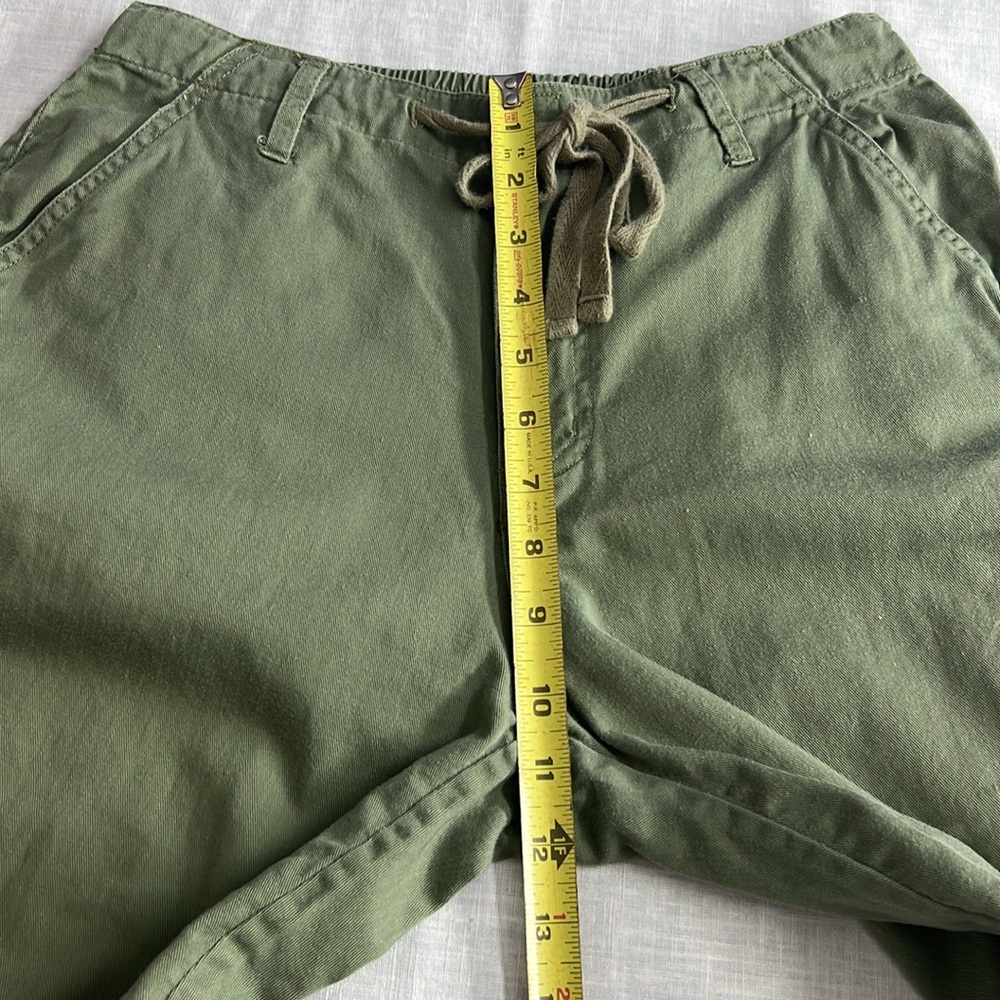 🌞 Casey & Max Vintage green casual elastic draw string capri trousers women 8 - Picture 11 of 16